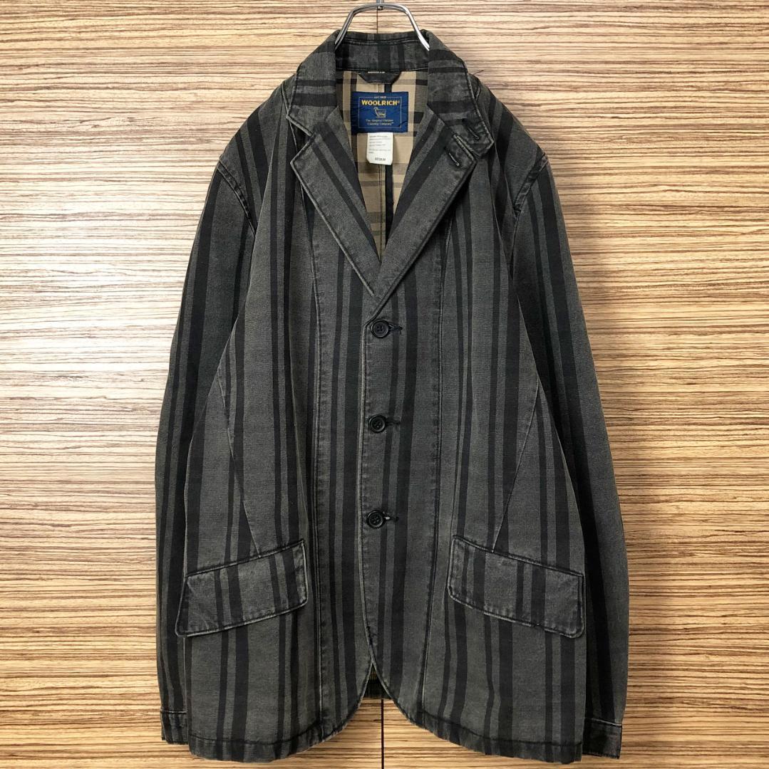 格安品質保証 レア ウールリッチ 90s ダック地 ストライプ テーラードジャケット kaX28-m58184654663 大人気100%新品