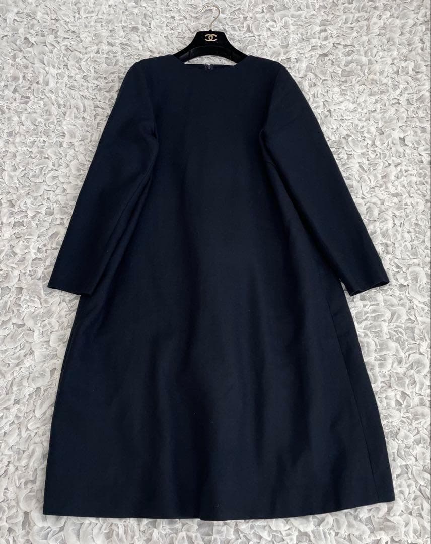 ADORE アドーア バックプリーツ ウールワンピース ネイビー オケージョン ADORE アドーア バックプリーツ ウールワンピース ネイビー オケージョン