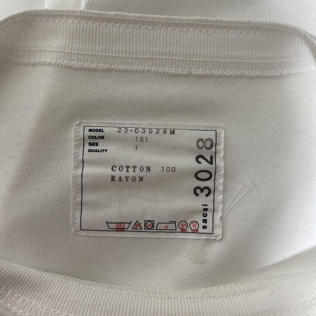 3新品 sacai サカイ メンズ S ロゴ ロング Tシャツ 長袖 ダーク