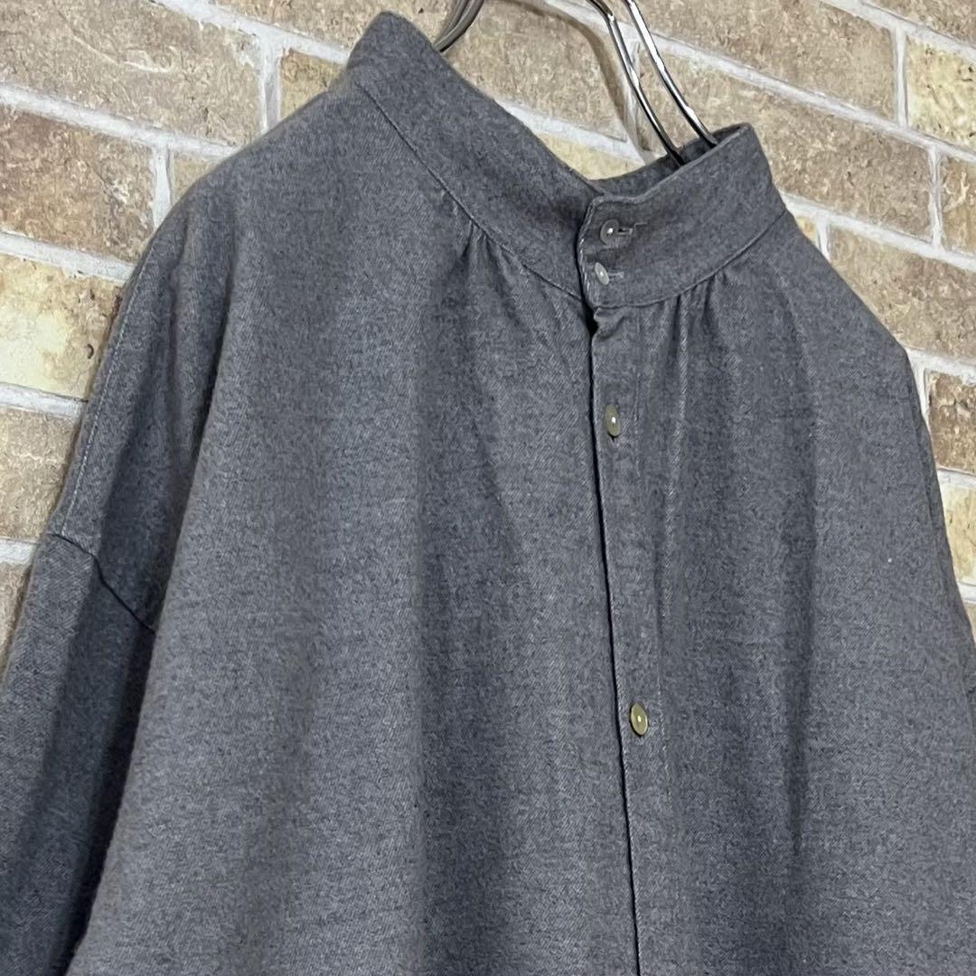 ❁¨̮NATURAL LAUNDRY スタンドカラーフランネル2WAYワンピース-