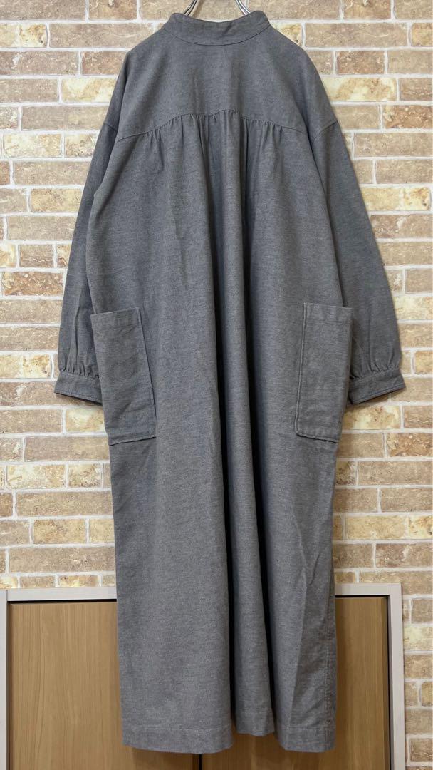❁¨̮NATURAL LAUNDRY スタンドカラーフランネル2WAYワンピース-