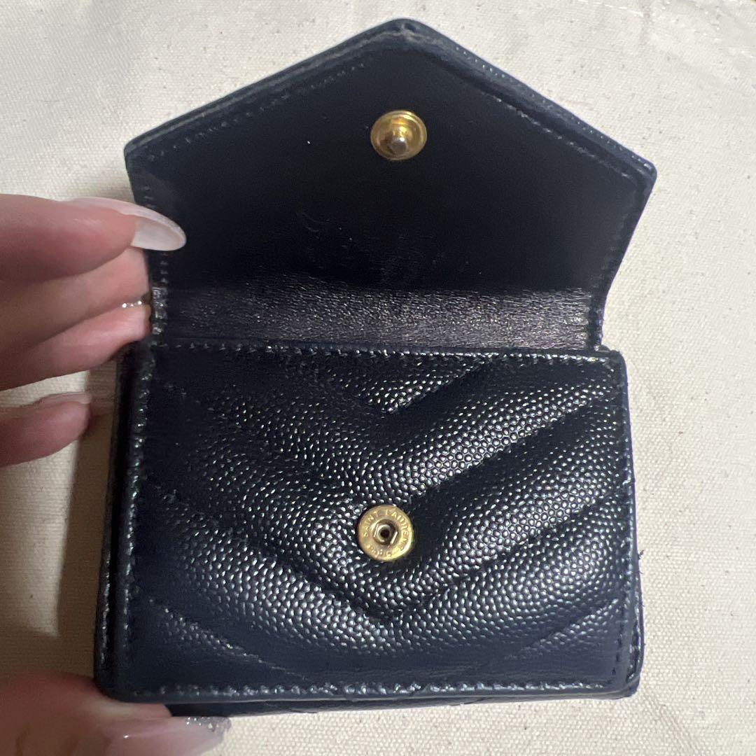 YSL ブラック　 三つ折り財布