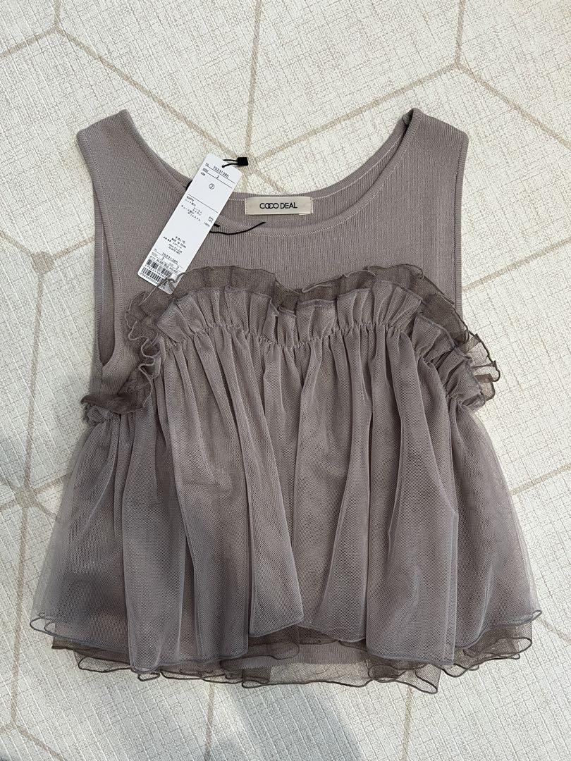 新品未使用！完売品⭐︎ココディール　チュールフリルデザインニット　25SS