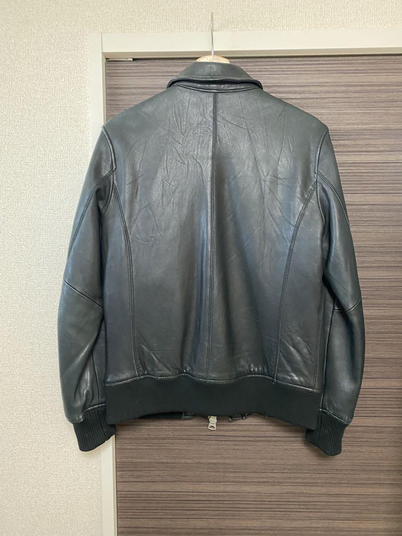 【羊革】ナノユニバース レザージャケット 黒 M コーチジャケット 本革 ナノユニバース ブラック 羊革 Mサイズ レザージャケット