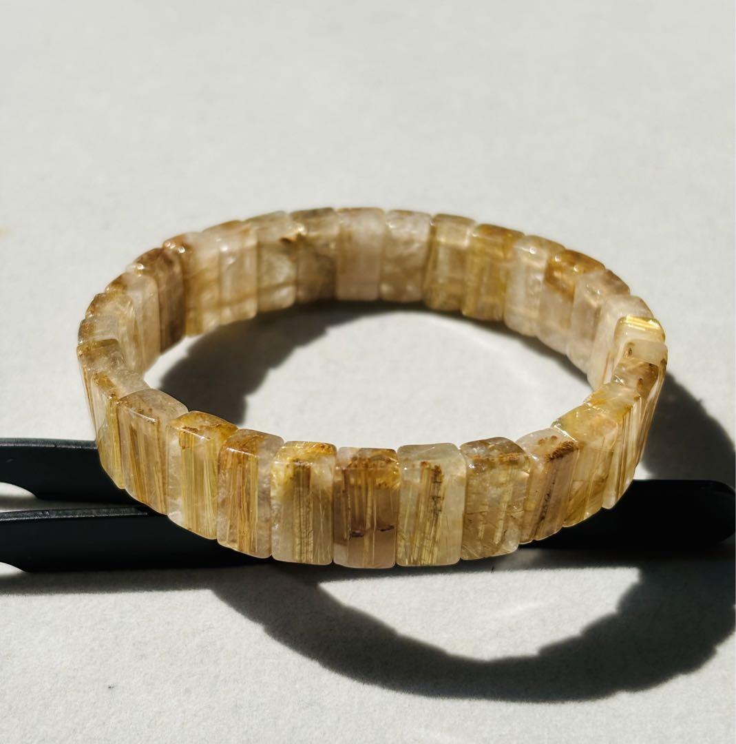 良質　針多めルチルクォーツバングル　針水晶ブレスレット