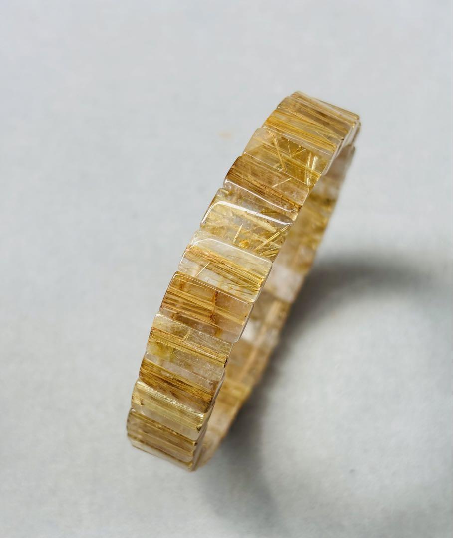 良質　針多めルチルクォーツバングル　針水晶ブレスレット