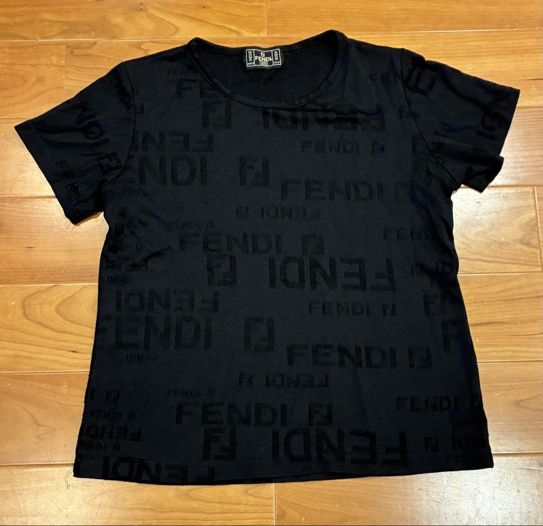 希少【FENDI】フェンディ ディアマンテ バグズアイ Tシャツ フェンディ FENDI バグズアイ キングデーモン TシャツMサイズ 黒