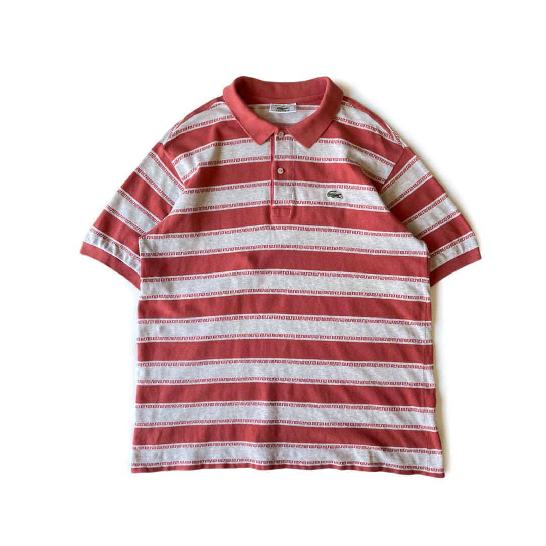 80s CHEMISE LACOSTE フランス製 鹿の子 ポロシャツ ボーダー