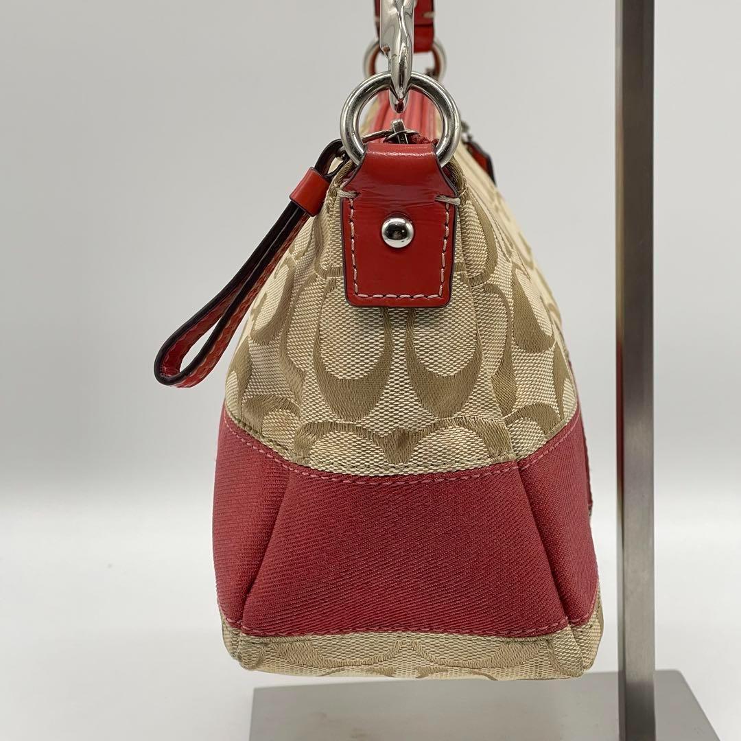 美品】COACH コーチ シグネチャー ハンドバッグ デミポーチ