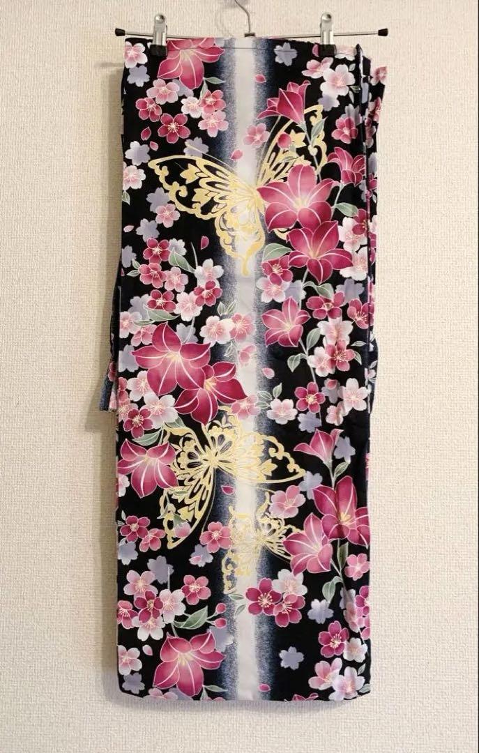 浴衣 姫ギャル y2k 平成　姫系　桜 百合 蝶々