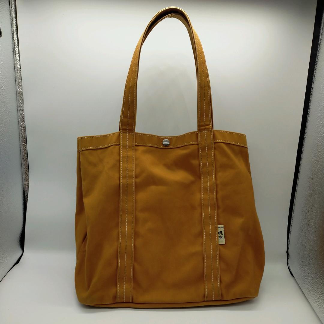 美品　日乃本帆布　トートバッグ　茶　ダック　キャンバス　hinomoto