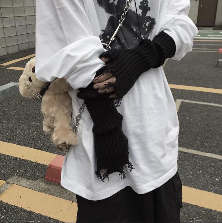 新品 アームカバー アームウォーマー 黒 ダメージ ストリート 韓国 地雷 女の子向けプレゼント集結 新品 アームカバー アームウォーマー 黒 ダメージ ストリート 韓国 地雷 女の子向けプレゼント集結