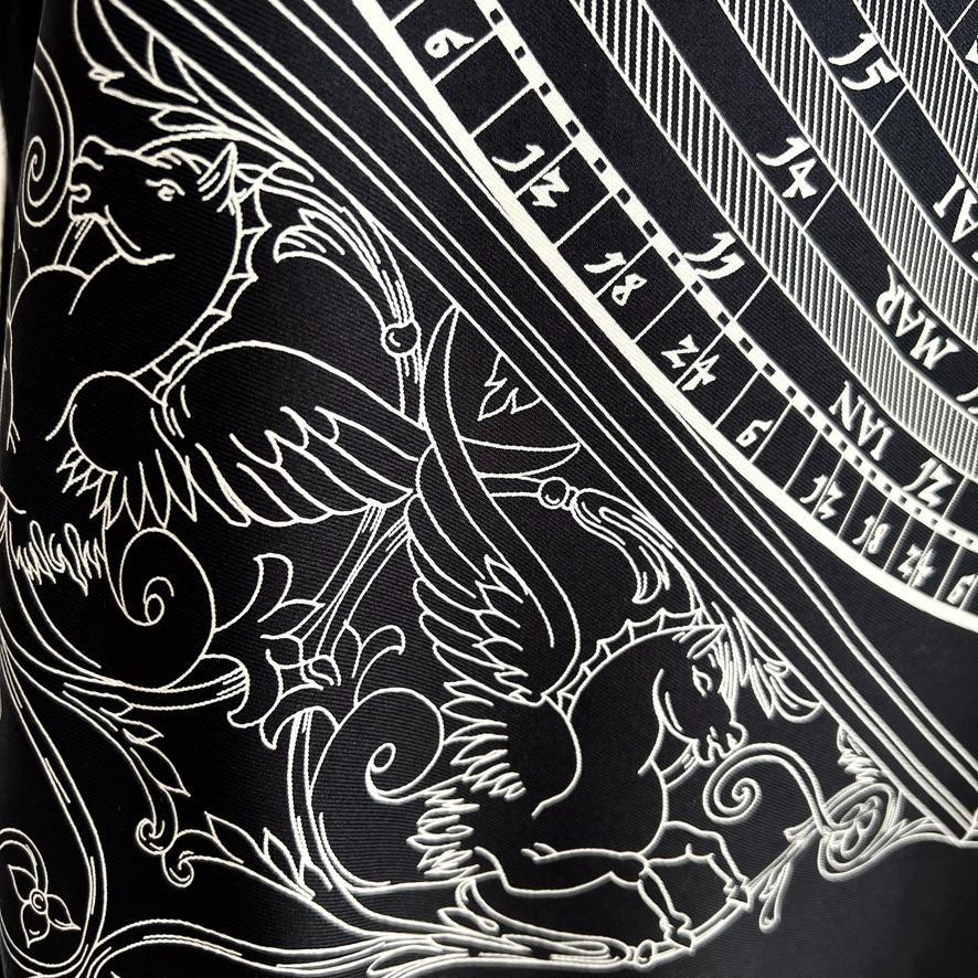 極美品☆HERMES☆ツイルレーヌ☆シルク☆モノトーン☆トップス
