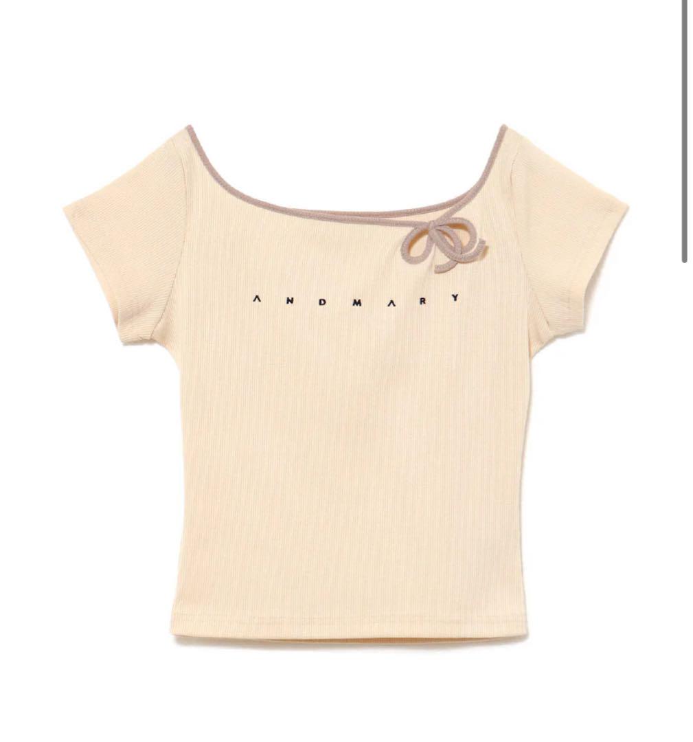 【andmary】Bebe ribbon tops ivory ANDMARY】Bebe ribbon tops