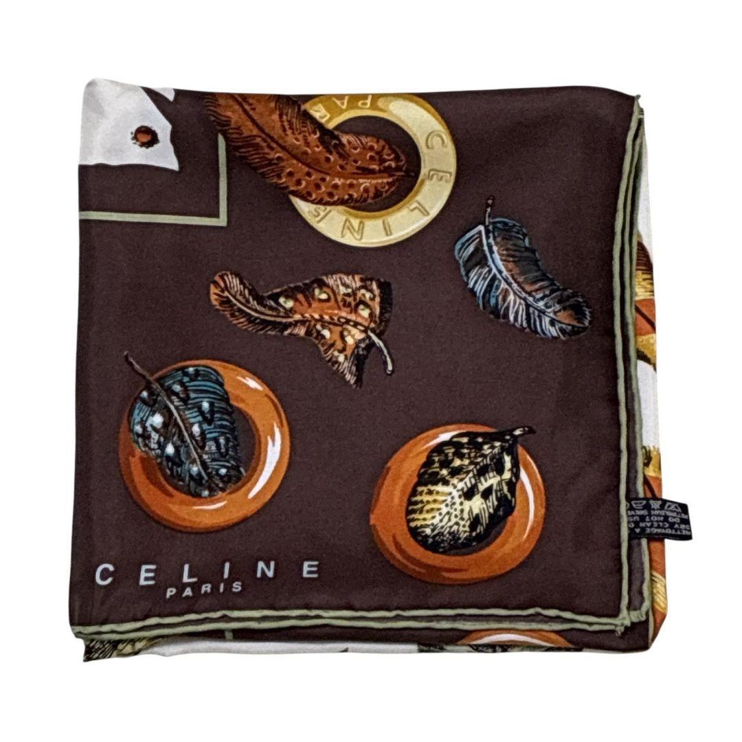 極美品✨CELINE セリーヌ シルク イタリア 葉柄 大判スカーフ