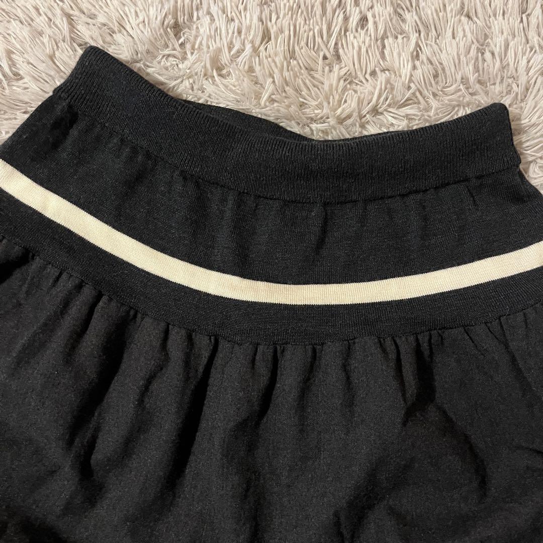 美品 BEARDSLEY ウエストニットバギー ギャザーパンツ キュロット F