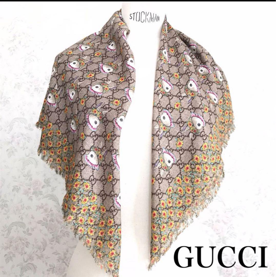 新品未使用　ヒグチユウコGUCCI スカーフ 新品未使用 GUCCIヒグチユウコ コラボ GG柄 ラビット スカーフ