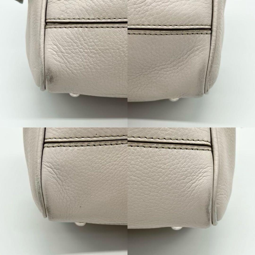 【良品】MaxMara ハンドバッグ ミニボストンバッグ ターンロック ホワイト
