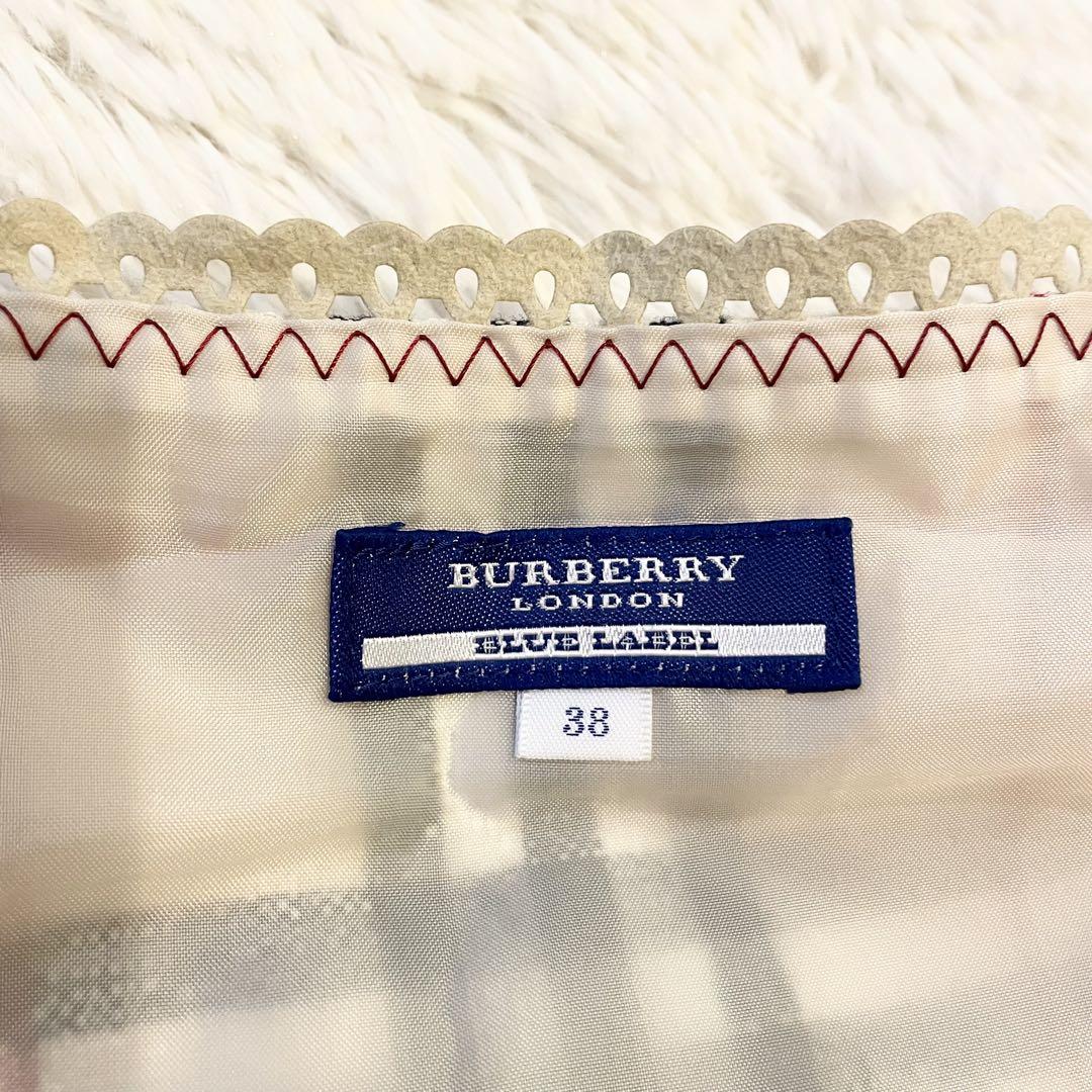 美品★BURBERRY BLUE LABEL リネン混 スカート ノバチェック