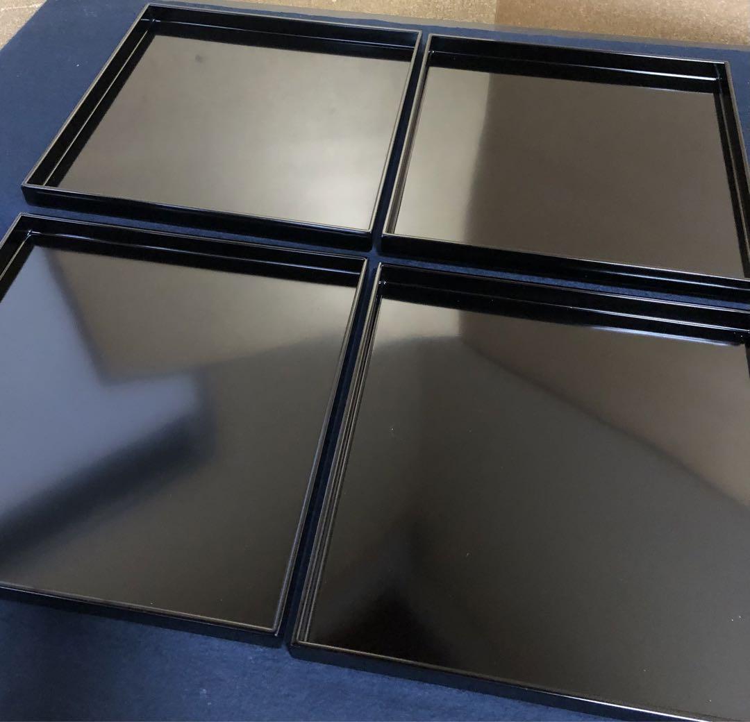 未使用品 黒塗 懐石膳8客 陽斎 紙箱　　250609C3