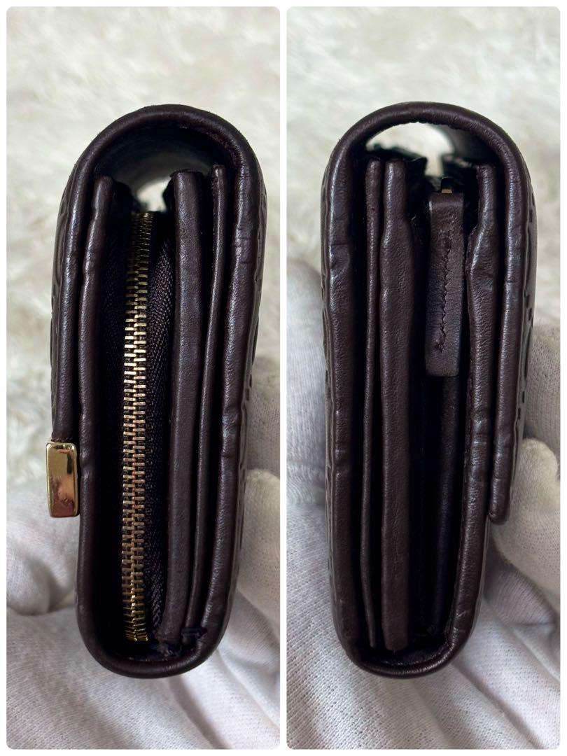 美品✨ グッチ 長財布 フラップ式 シマ レザー GG ゴールド
