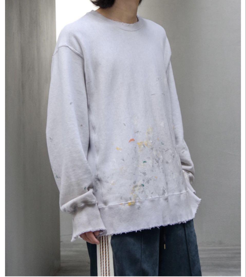 トップス ANCELLM hand painting sweat shirt
