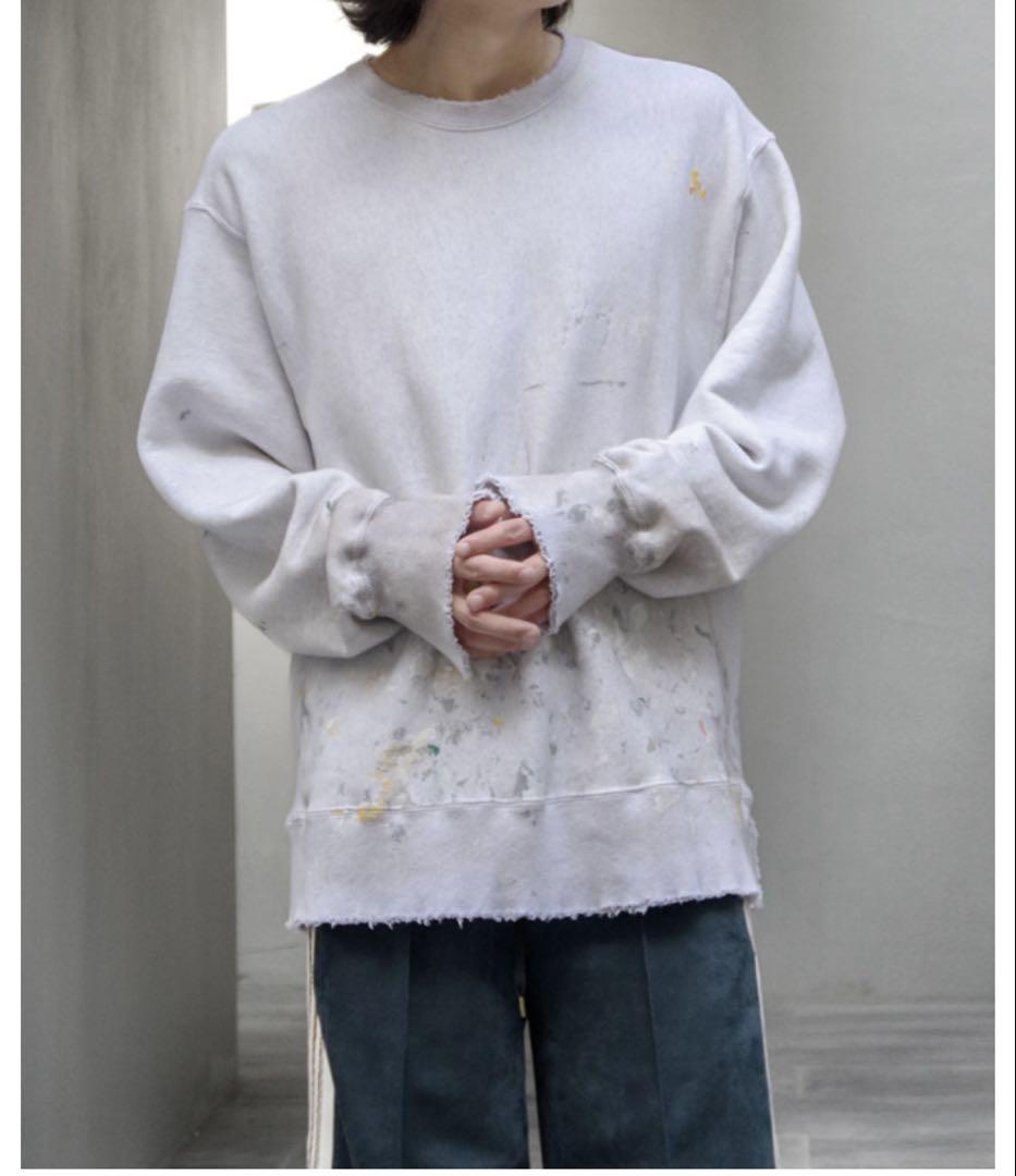 トップス ANCELLM hand painting sweat shirt