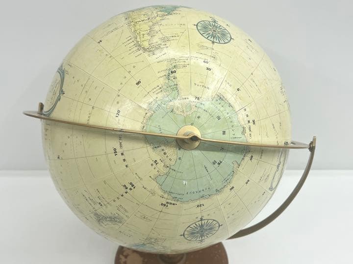 古品 レトロ リプルーグル 地球儀 30cm 日本語版 中古 格安 激安 木製