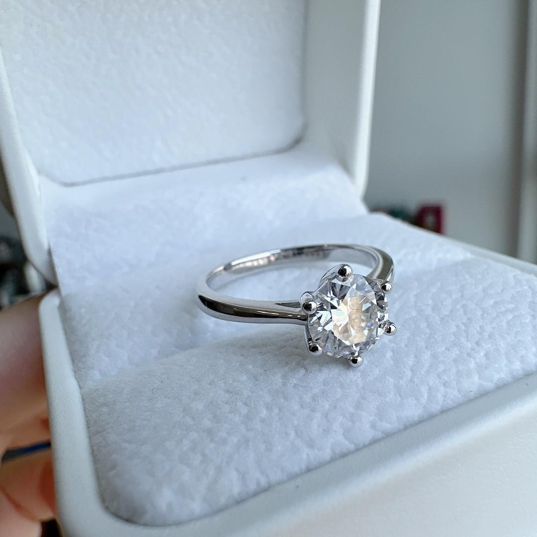 1ct ダイヤモンド 6本爪 レディース リング k18
