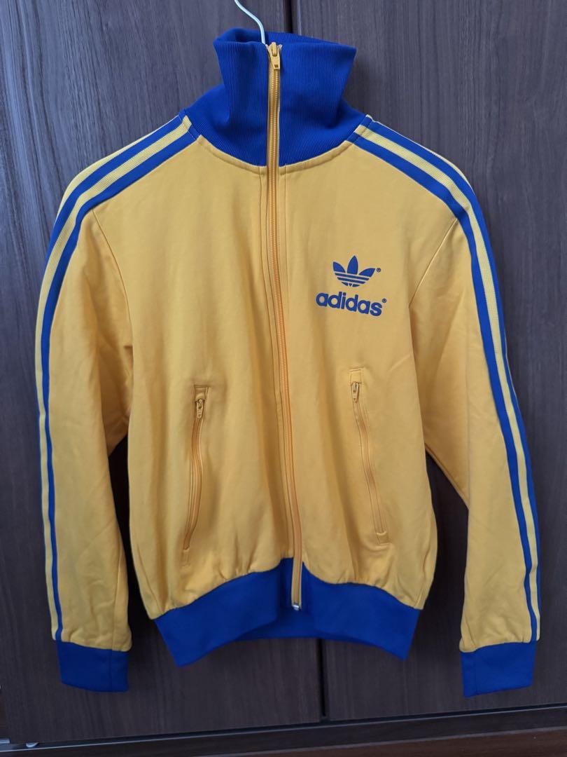 adidas ジップアップジャケット イエロー/ブルージャケット・アウター