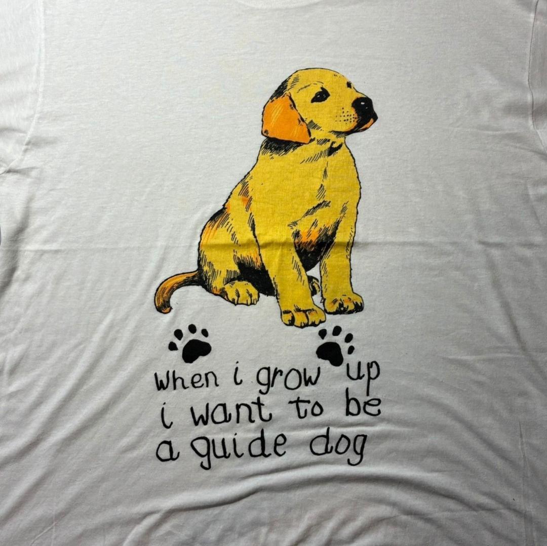 80s 犬 子犬 アニマル ヴィンテージ Tシャツ 盲導犬 大きめ 2XL