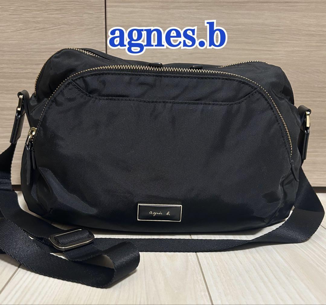agnes.b アニエスベー ショルダーバッグ FT03-04 ナイロン 黒