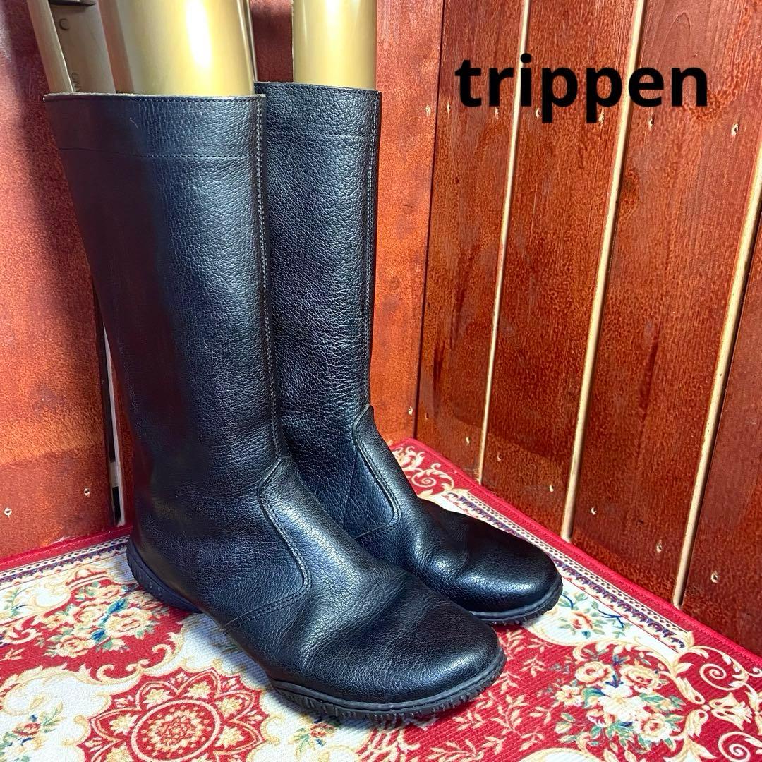 trippen 37 サイドジップ　ブーツ　ブラック