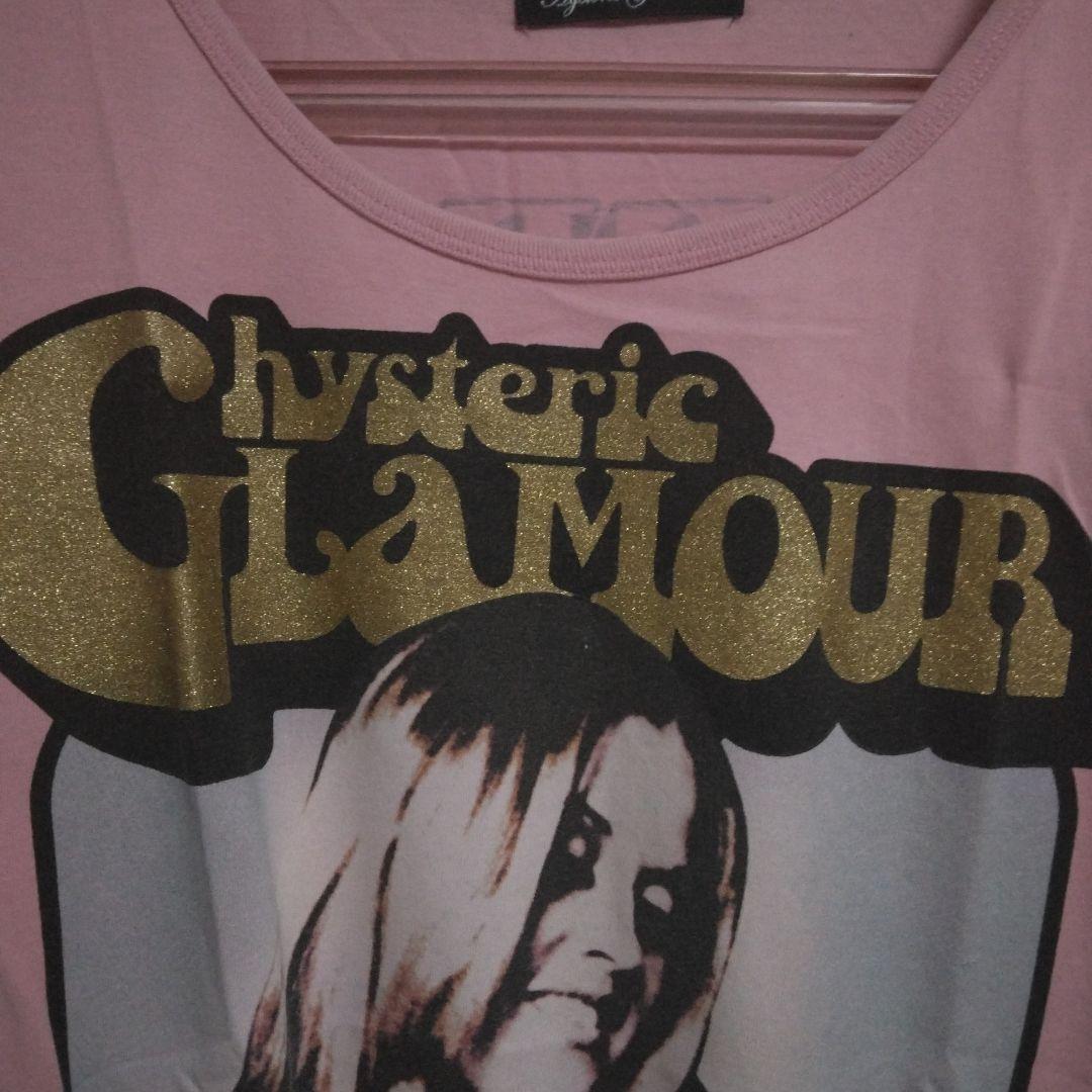 新品未使用美品ヒステリックグラマー　ゴールドラメ　ピンクTシャツ