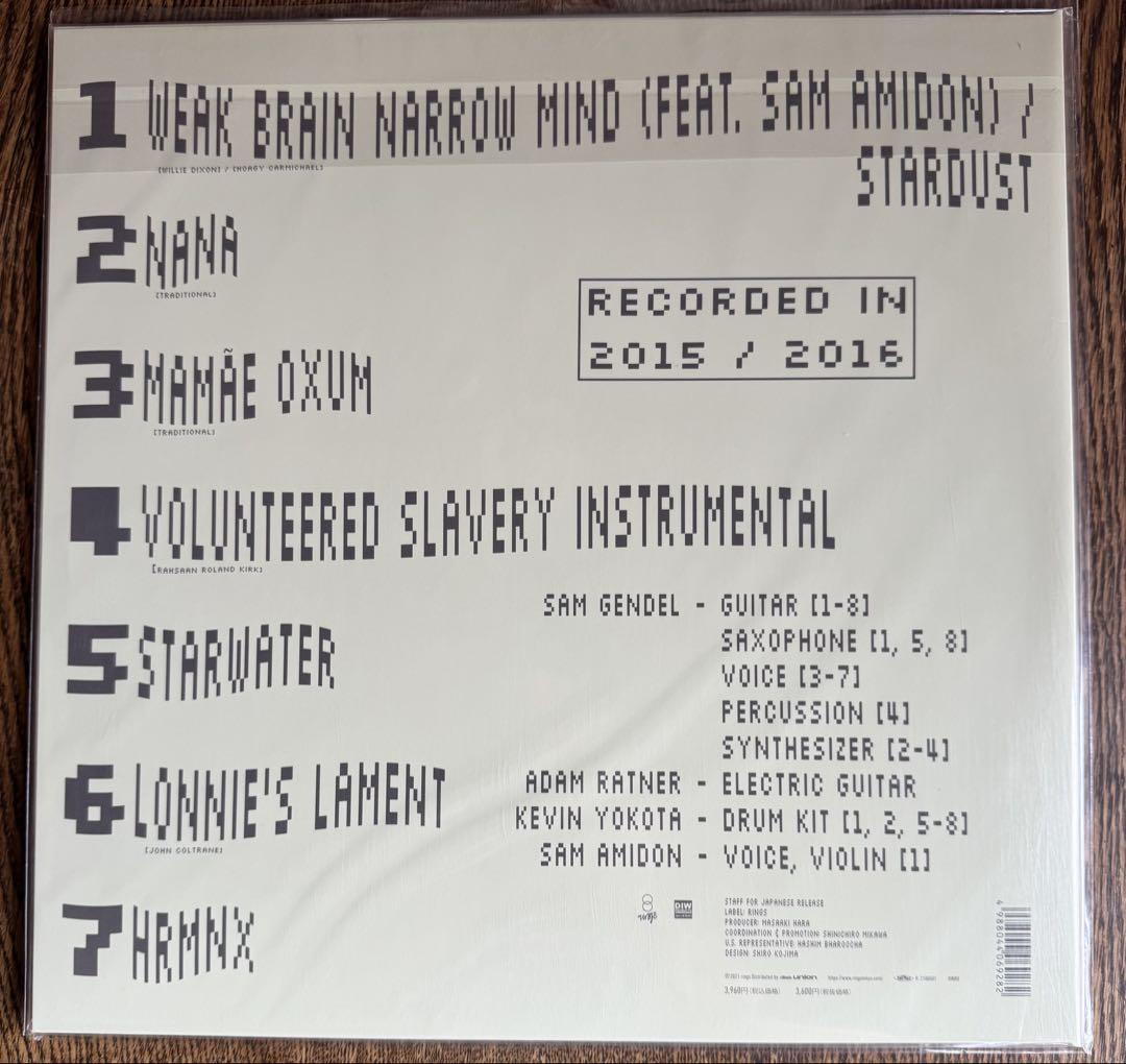 Sam Gendel inga2016 レコード