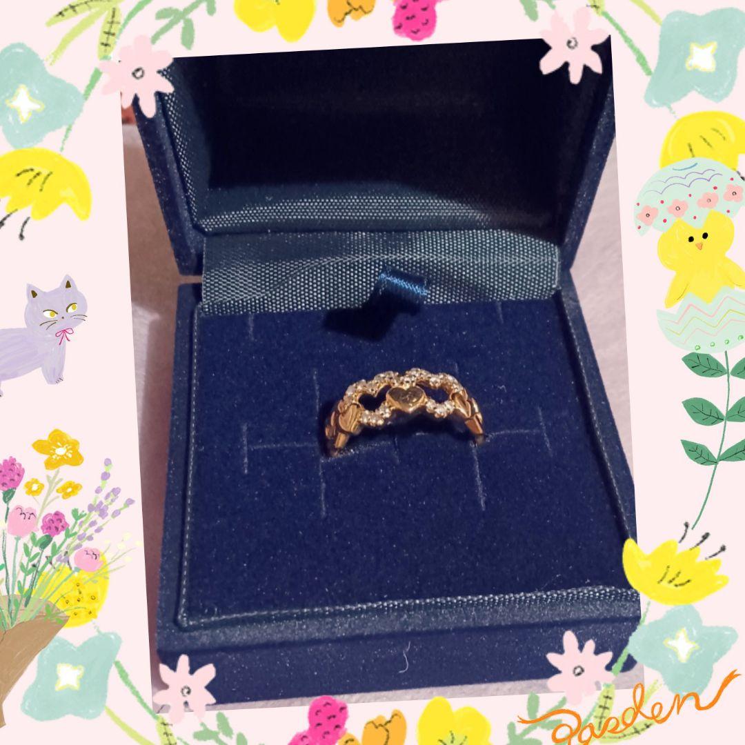 GWSALE♡ジュエリーツツミK18PGダイヤモンドハートリング17号♡