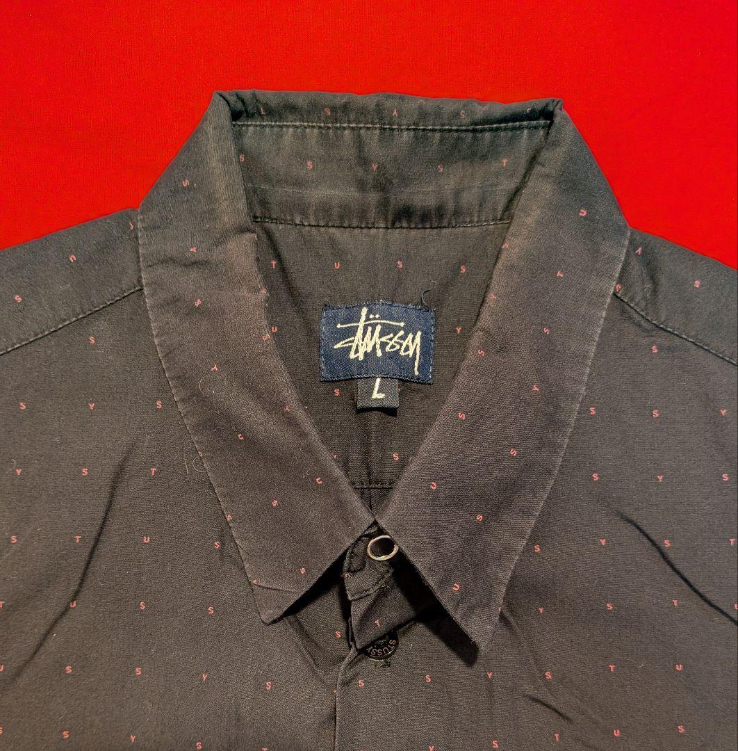 値段交渉可‼ 紺タグ usa製 old stussy ドット柄 シャツ L289