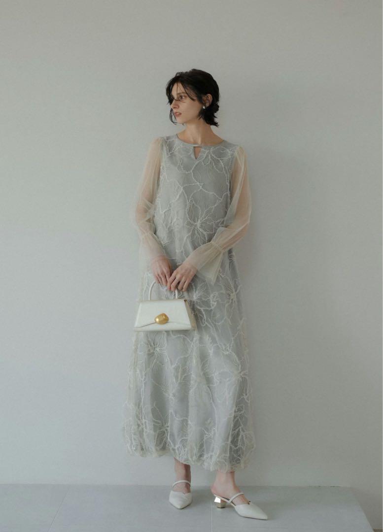 ★新品★LE’RURE 新作Plume broderie balloonドレス