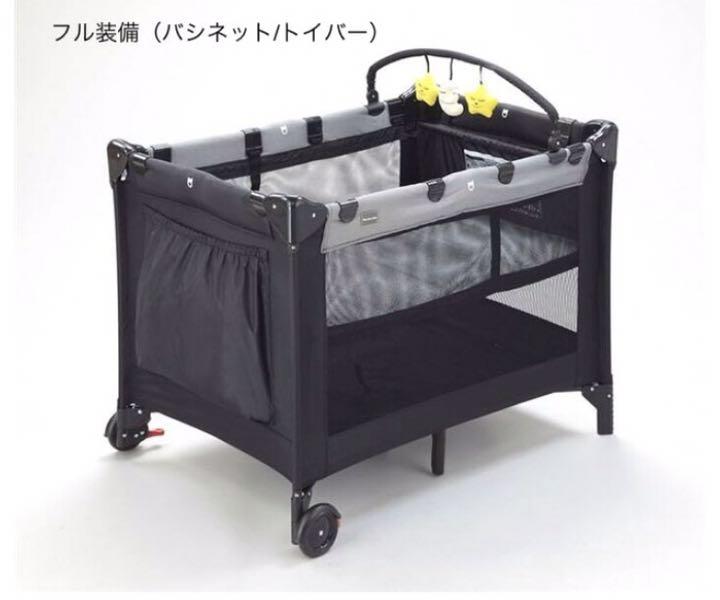 引き取り限定 カヤ付き カトージ プレイヤード ベビーベッド