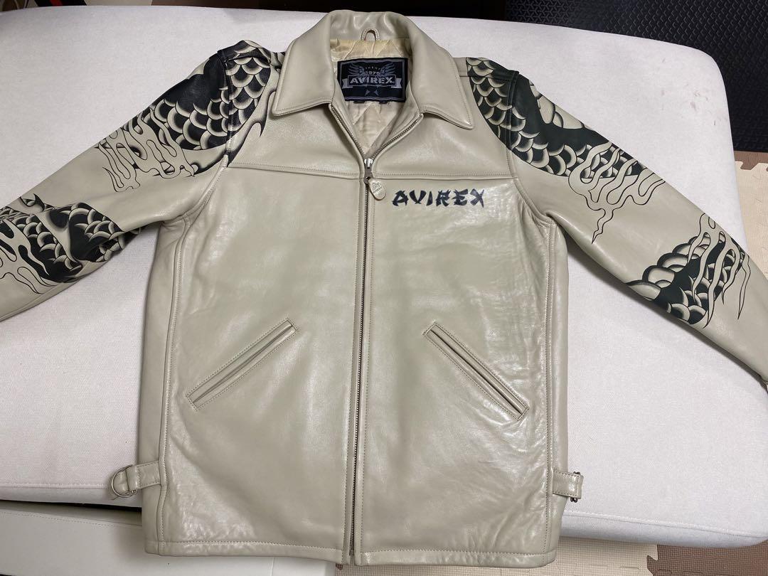 AVIREX レザージャケット ドラゴンプリント アイボリー - メルカリ AVIREX レザージャケット ドラゴンプリント アイボリー - メルカリ