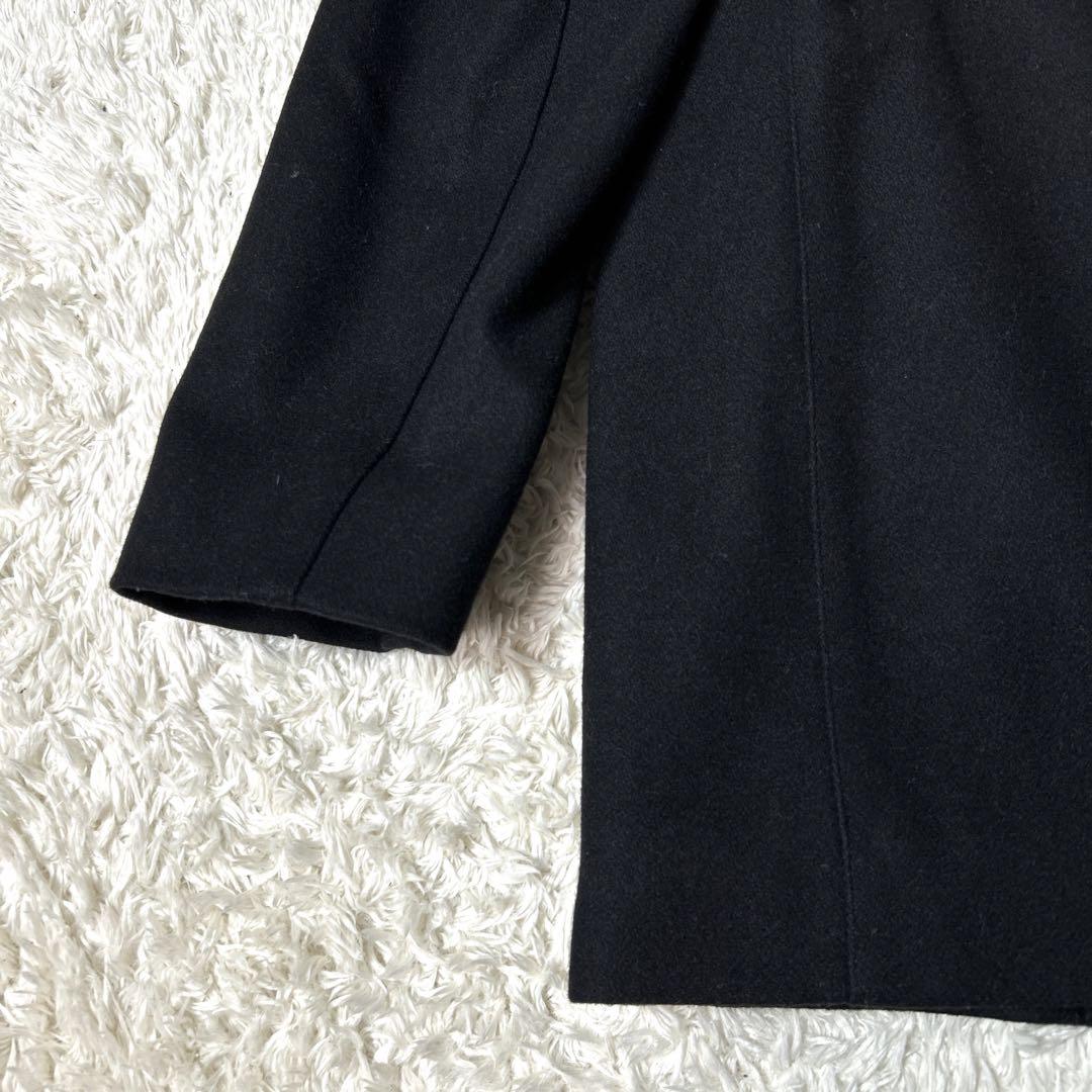 【美品】agnès b. HOMME ピーコート ブラック 裏地チェック L