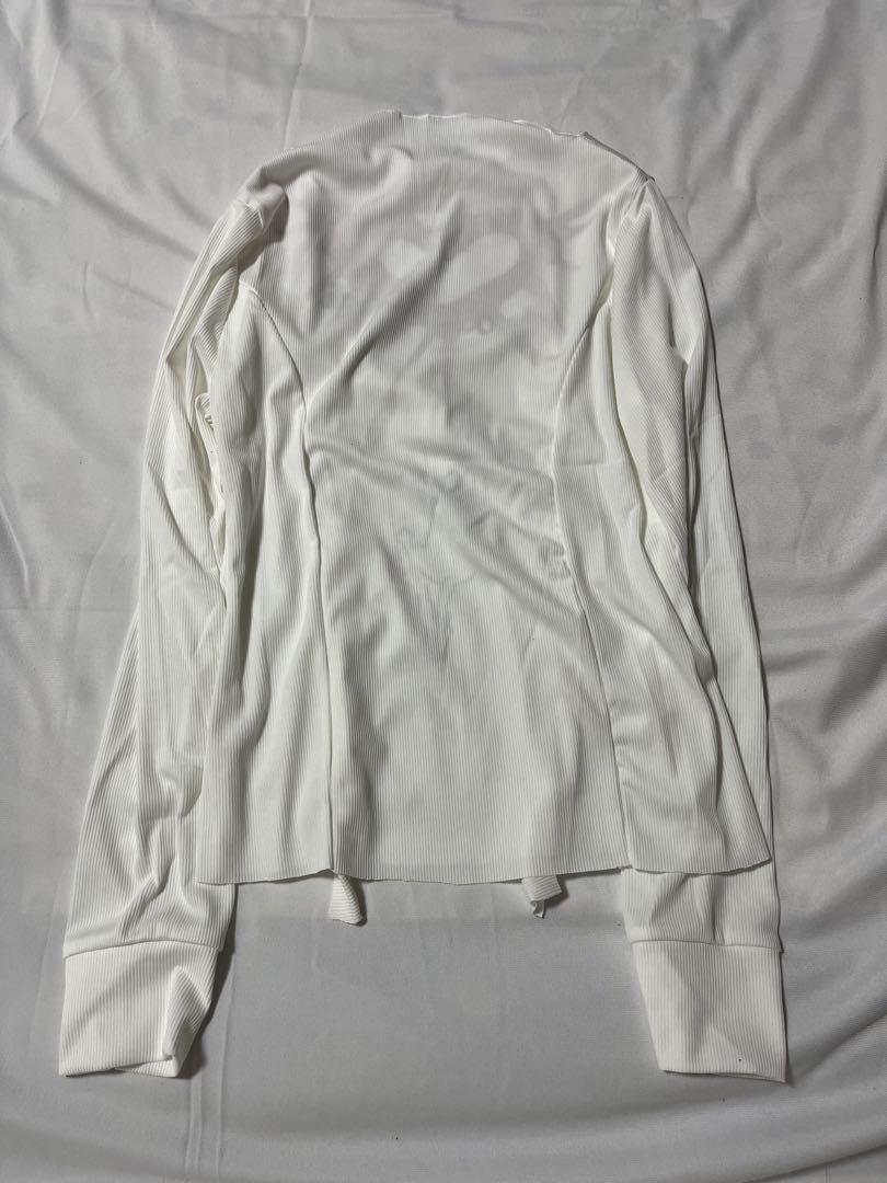 Y2K print ハート ロンT カットソー 肌見せ アシンメトリー