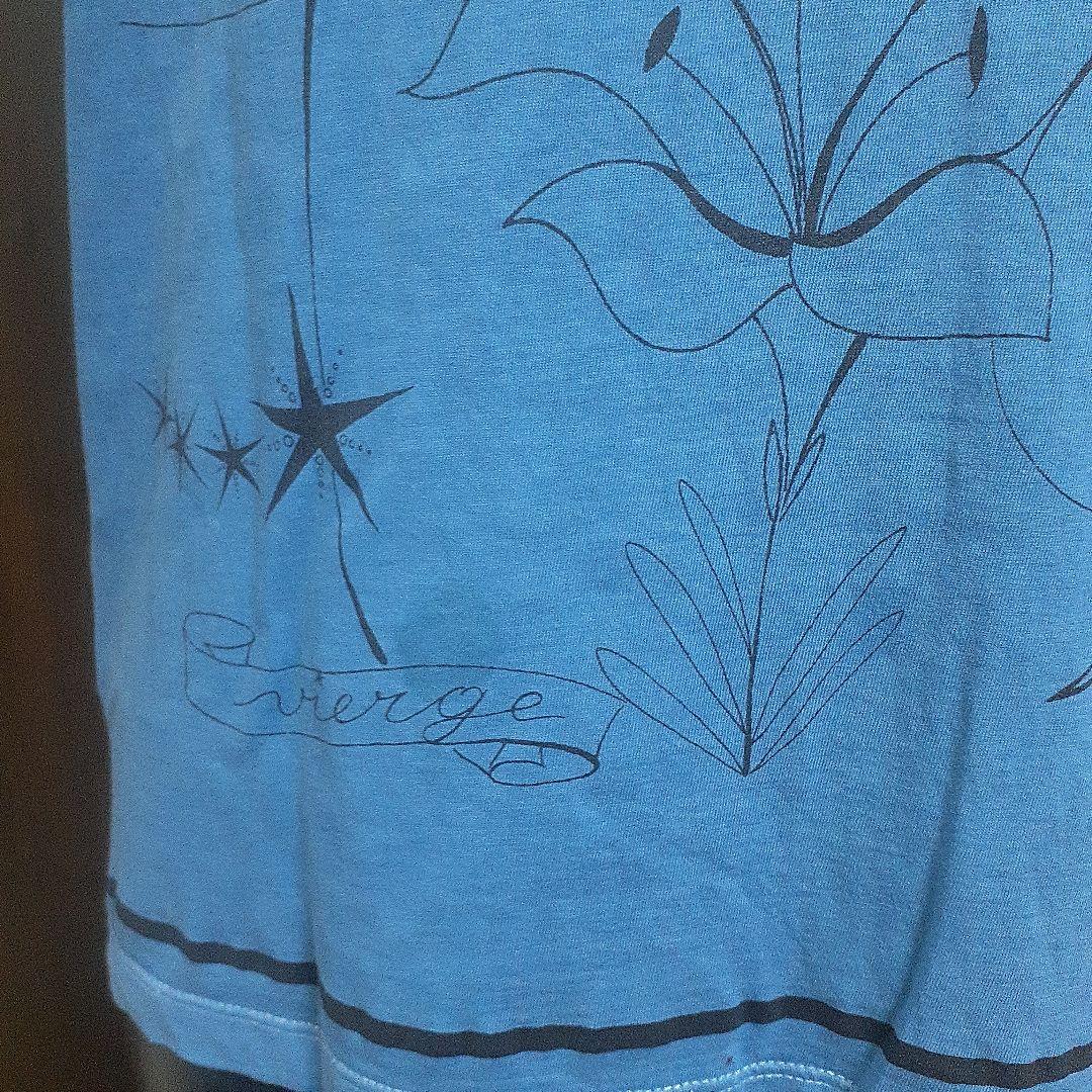 プラダTシャツ　プラダカットソー　ブルーTシャツ　グラフィックTシャツ