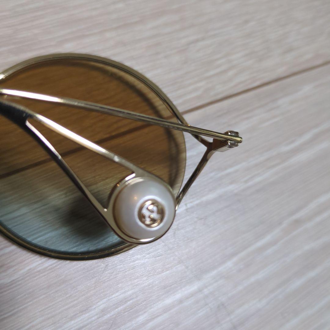 新品】GUCCI ブラウン ラウンド型 サングラス パール付き