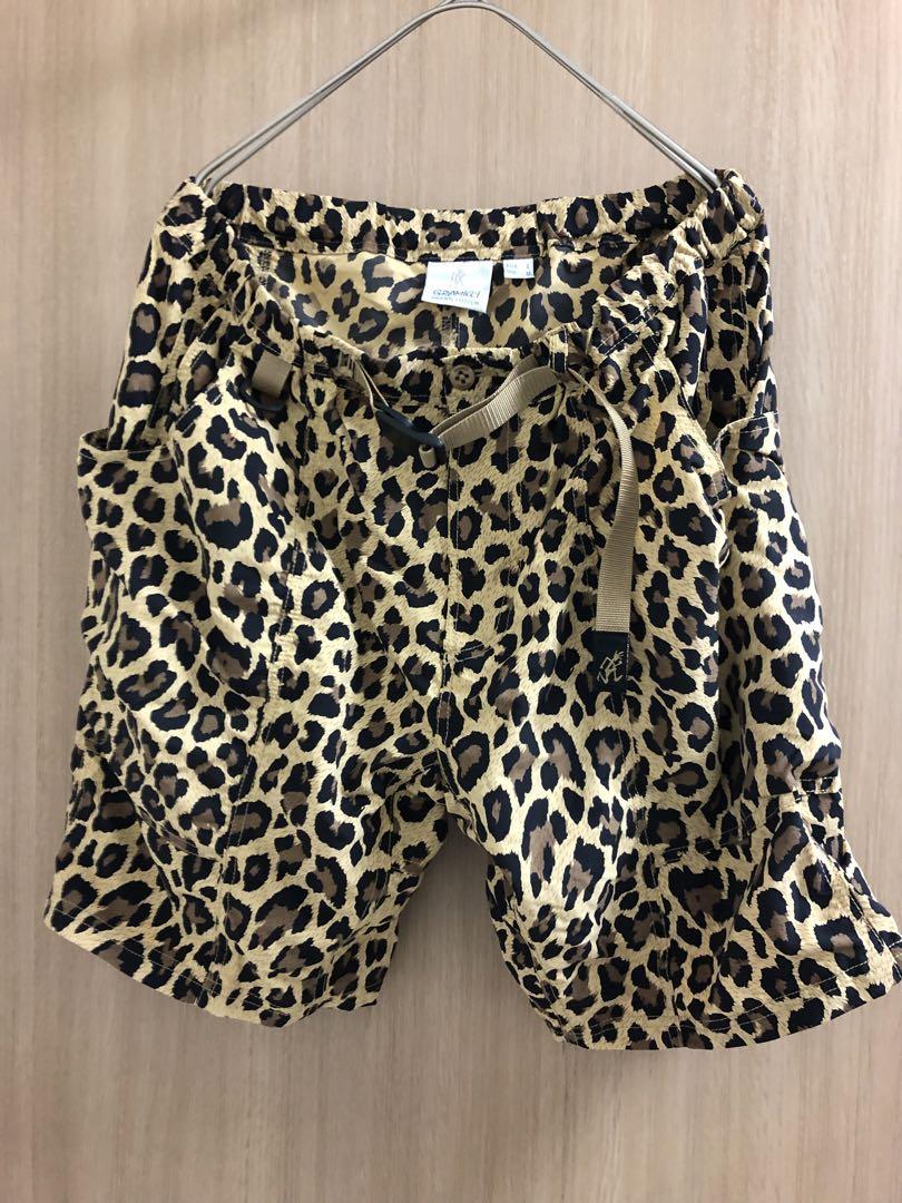 【美品】GRAMICCI グラミチ レオパード柄 ナイロンハーフパンツ  L
