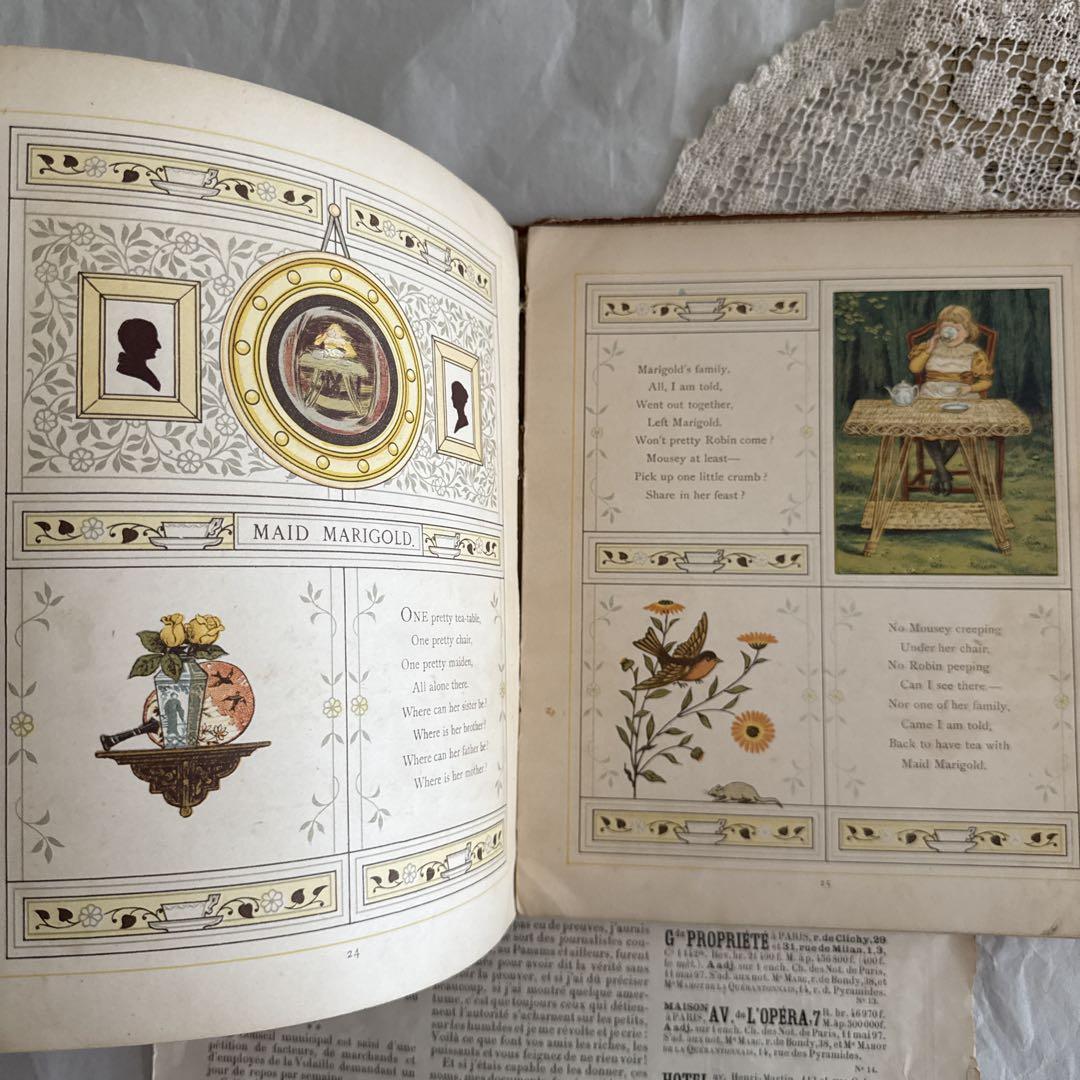 稀少1881年アンティーク美しい絵本イギリス洋書 古書 ジャンク