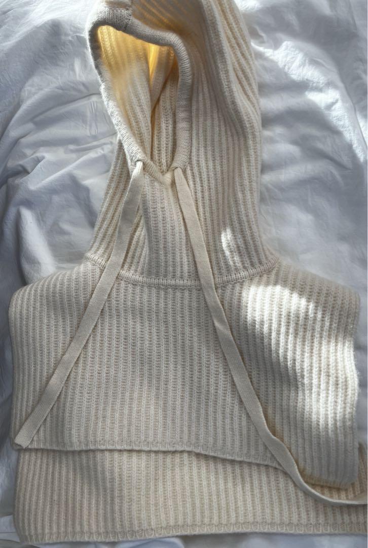 ADAM ET ROPE ウールカシミヤ バラクラバ ホワイト