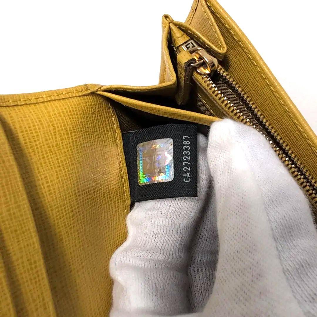 良品✨　フェンディ 長財布 レザー イエロー