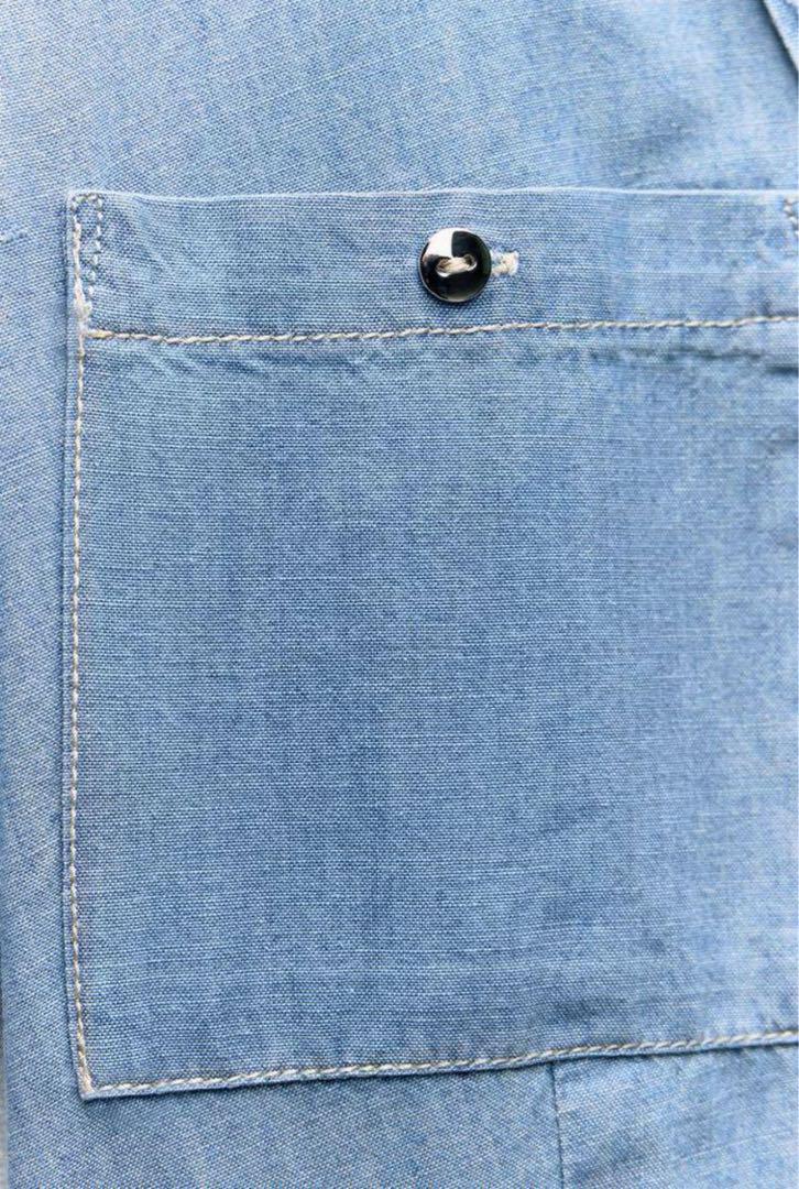 新品ZARA 定価8,590円 ベルト付デニム シャツワンピース XS 1点