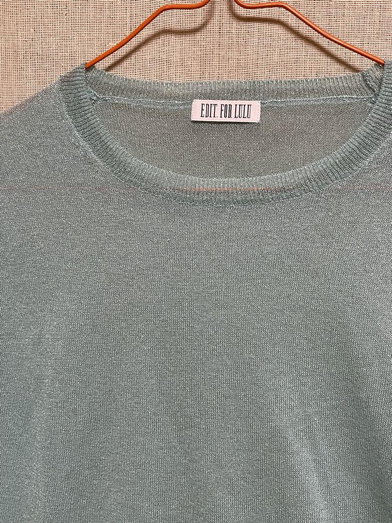 editforlulu シアーオーロララメトップス ブルー 新品未着用 美品